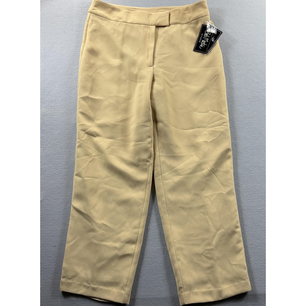 Bob Mackie Pants Womens 16 Beige Crepe Straight‎ Leg Lined Dress Work Career